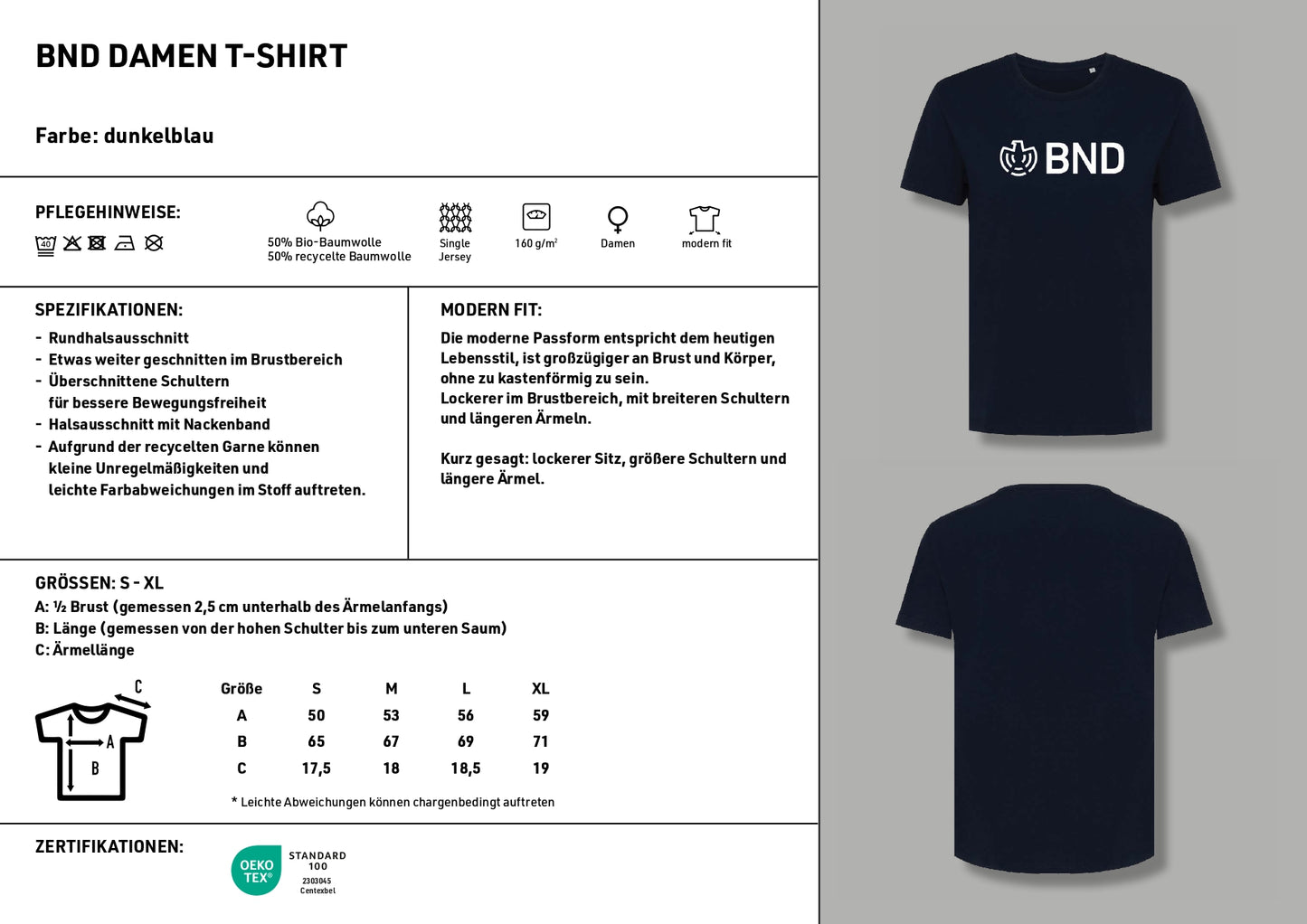 BND Damen T-Shirt (100% Baumwolle)