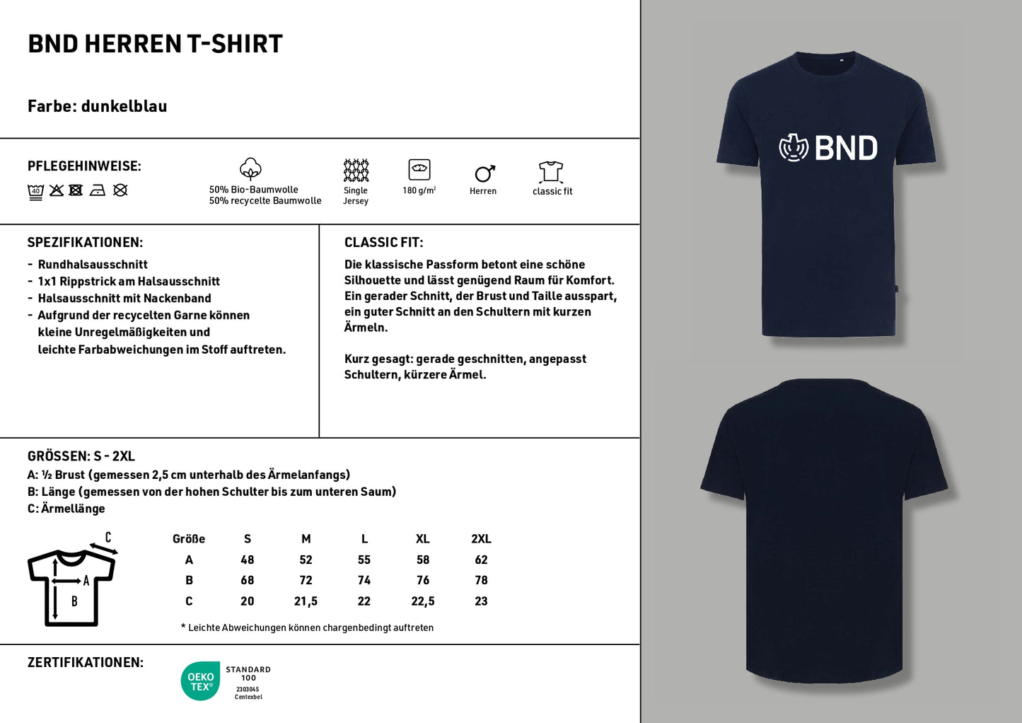 BND Herren-T-Shirt (100% Baumwolle)
