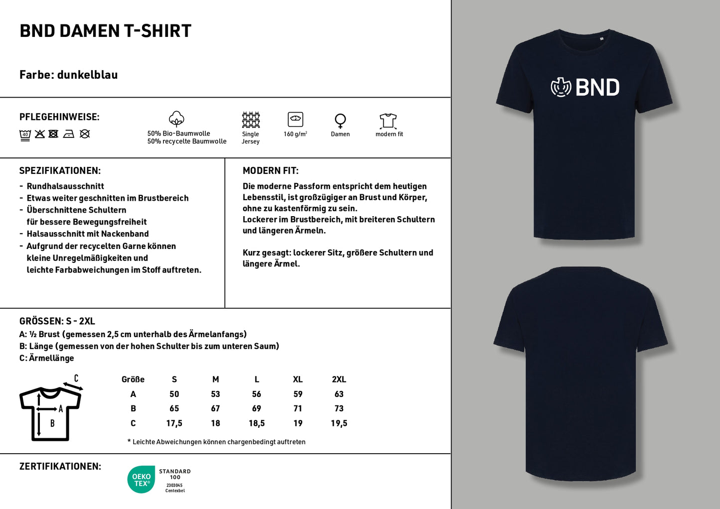 BND Damen T-Shirt (100% Baumwolle)