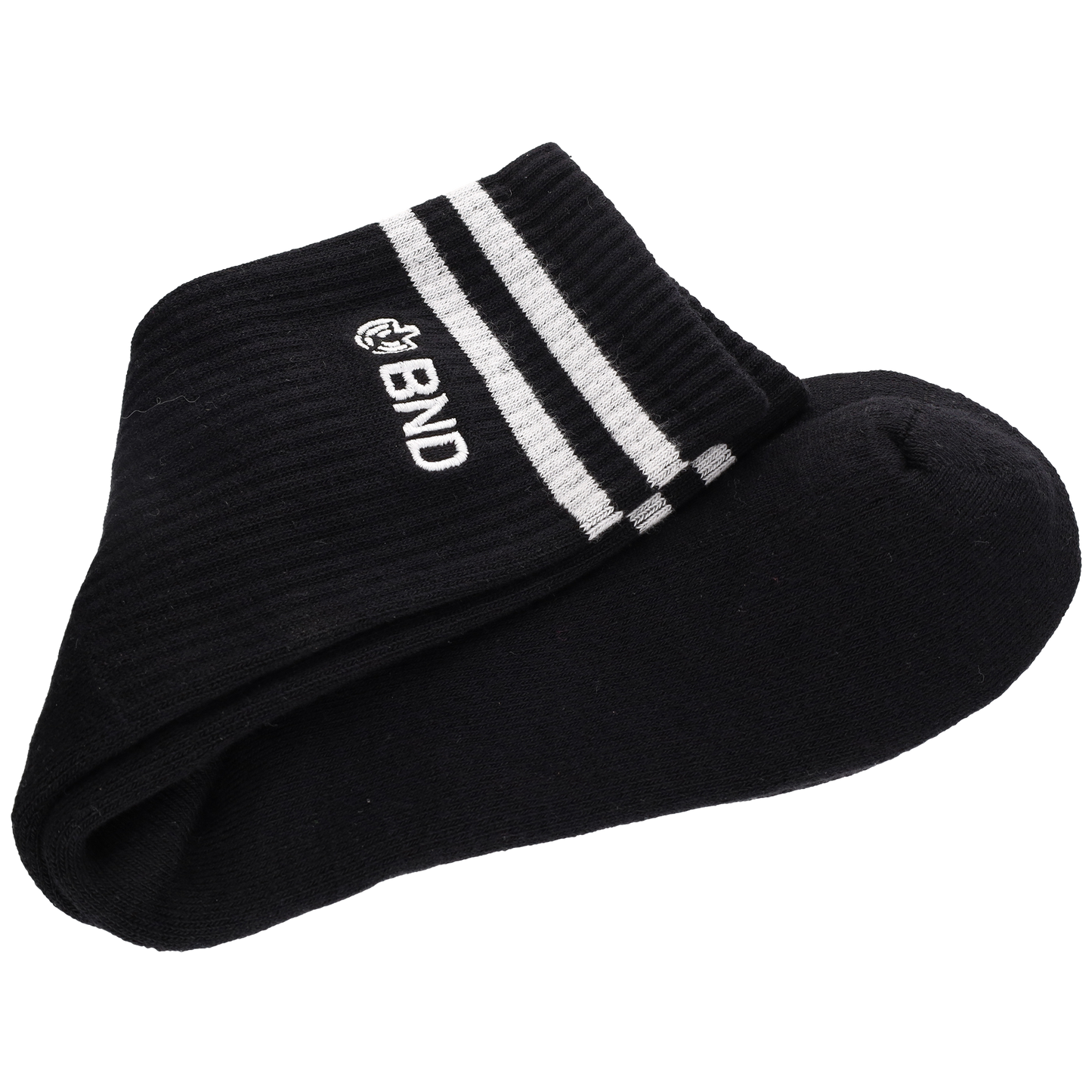 BND-Tennissocken schwarz (80% Bio-Baumwolle, 17% Polyamid und 3% Elasthan)