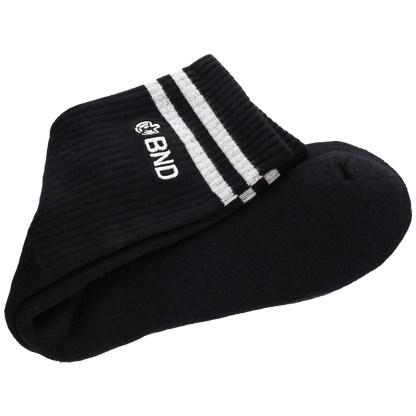 BND-Tennissocken schwarz (80% Bio-Baumwolle, 17% Polyamid und 3% Elasthan)