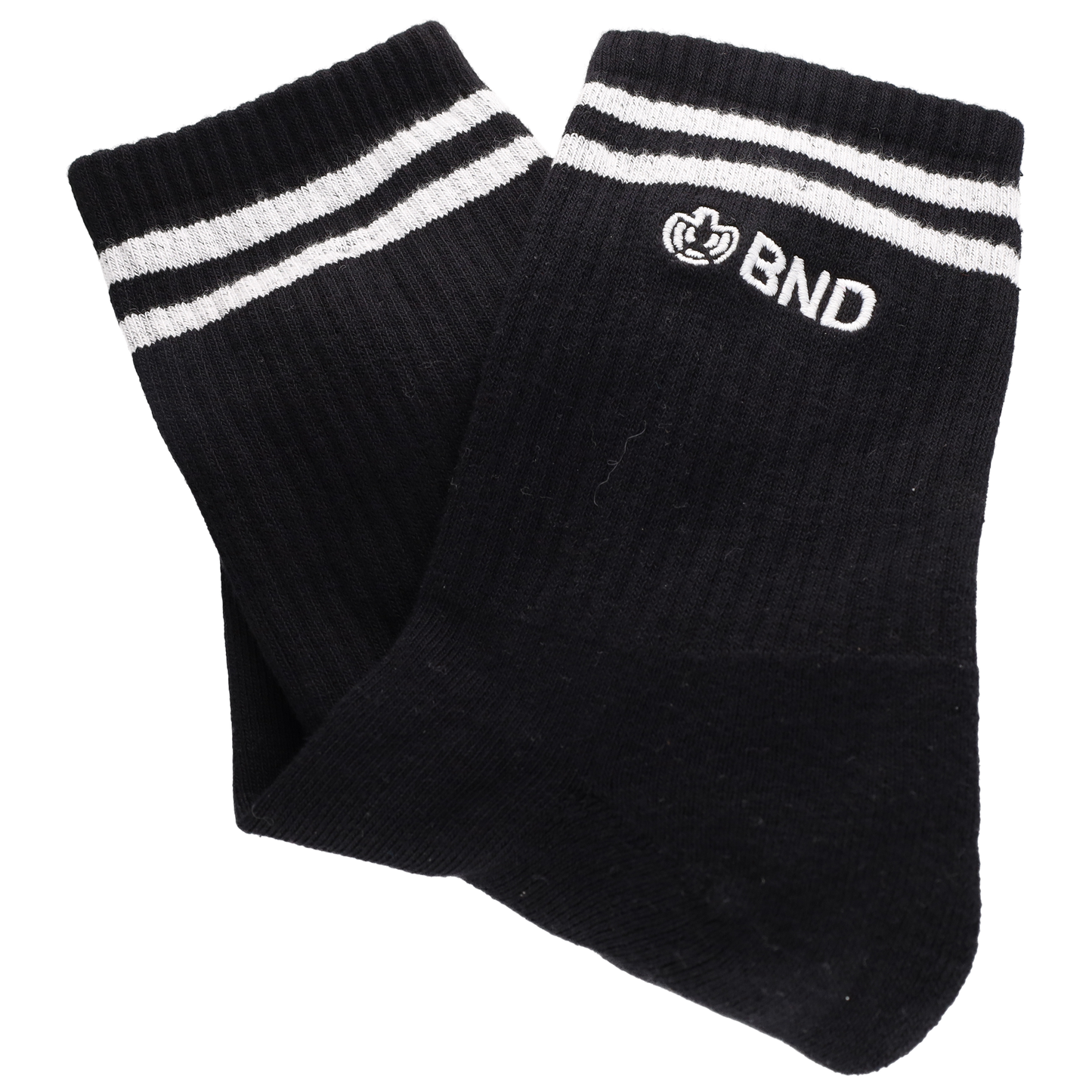 BND-Tennissocken schwarz (80% Bio-Baumwolle, 17% Polyamid und 3% Elasthan)