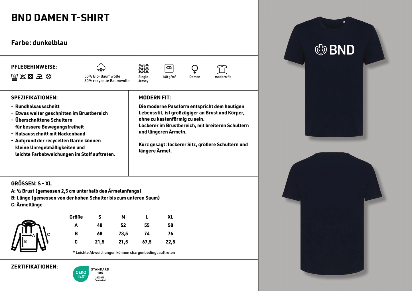 BND Damen T-Shirt (100% Baumwolle)
