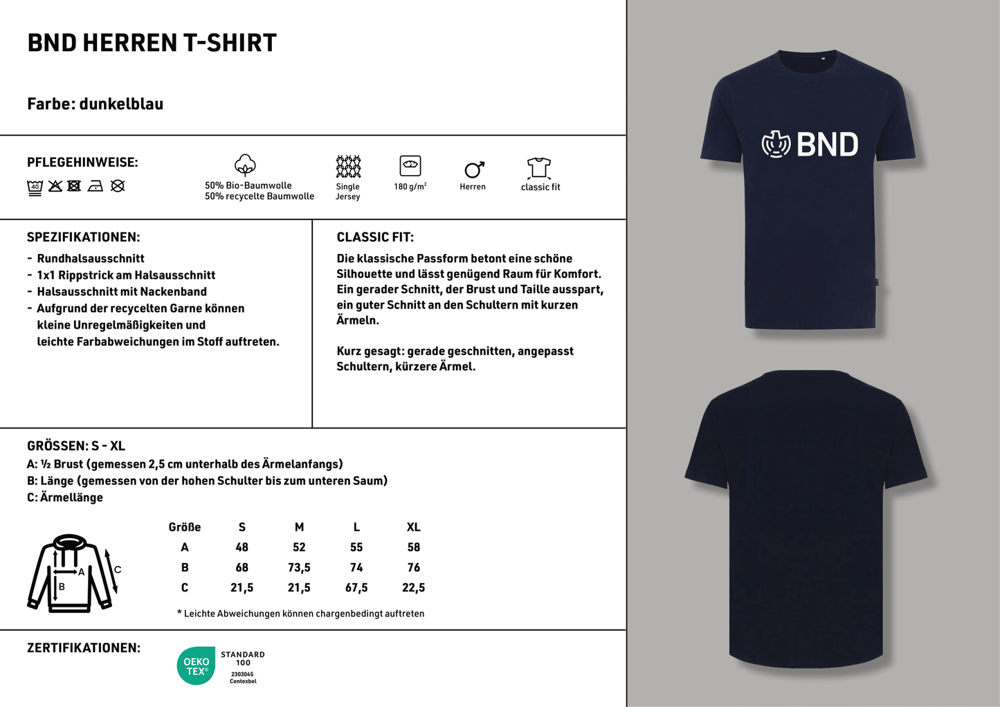 BND Herren-T-Shirt (100% Baumwolle)