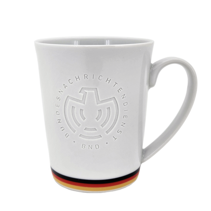 Weiße BND-Porzellantasse