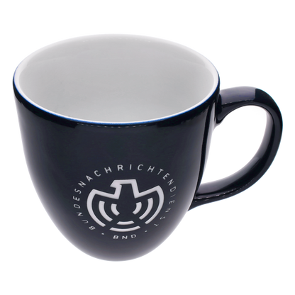 Blaue BND-Porzellantasse