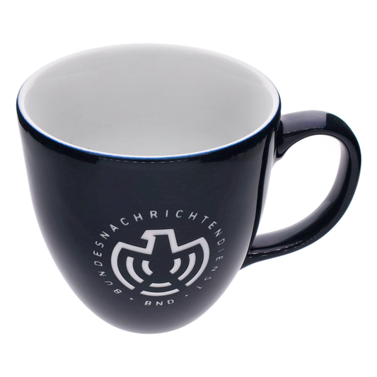 Blaue BND-Porzellantasse